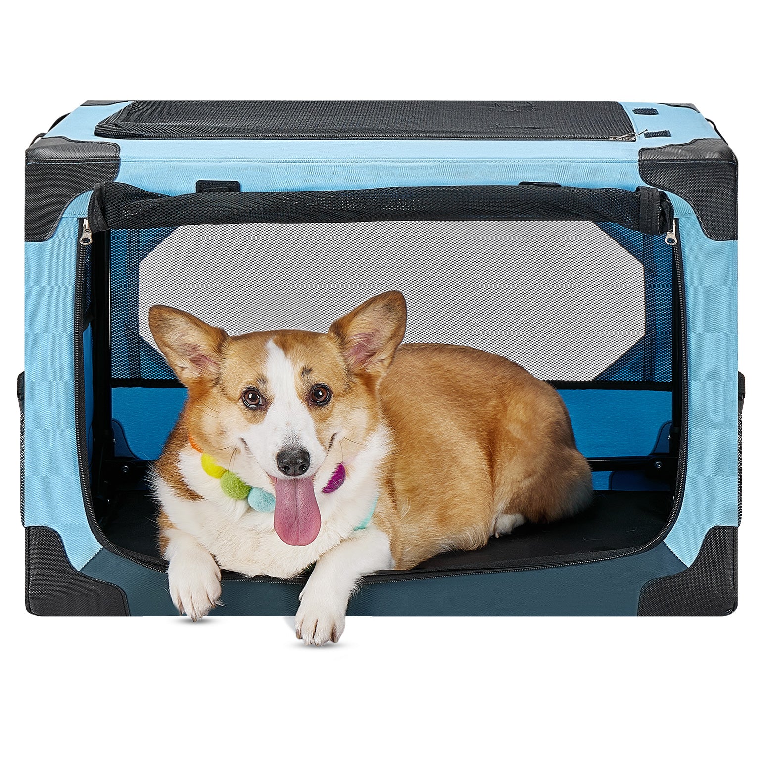 JOYTUTUS Collapsible Dog Crate 26 inch Portable Dog Crate for Car Travel Dog Kennel Soft Dog Crate for Medium Dog 44lbs Foldable Dog Crate Fit for Indoor