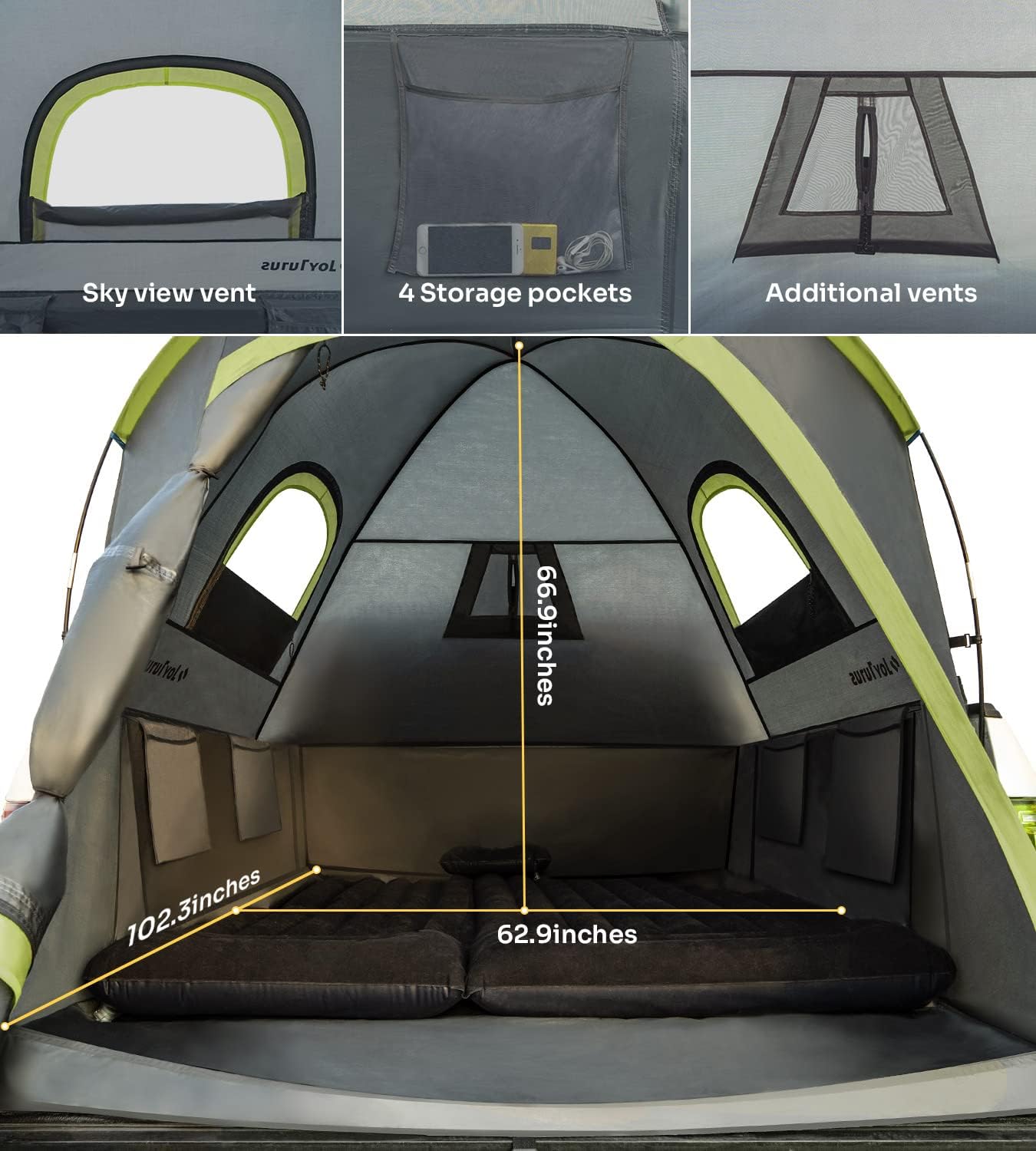 Pickup Truck Tent for 2 Person Truck Bed Tent 6.5 Camping Preferred Joytutus