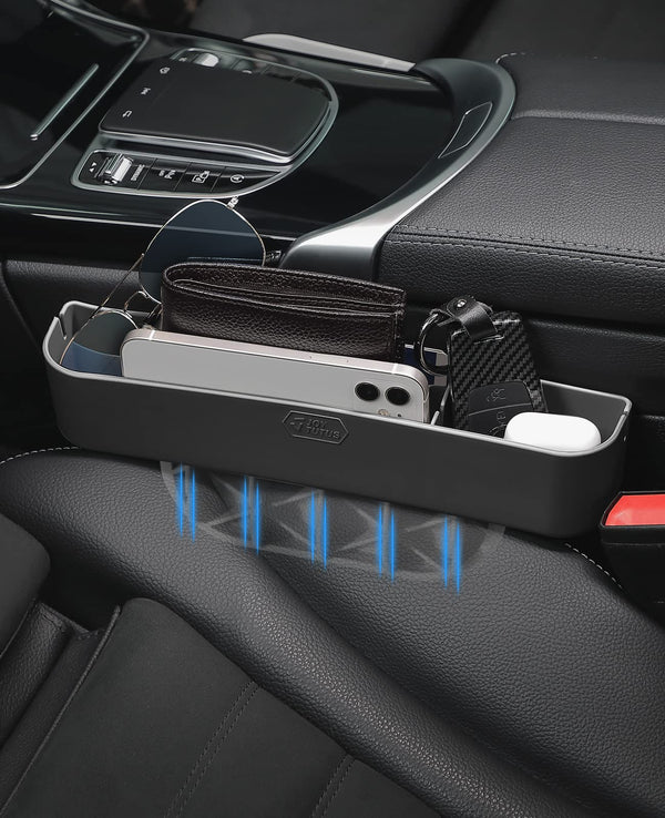 PU Leather Car Interior Console Side Front Seat Gap Filler Organizer  Universal