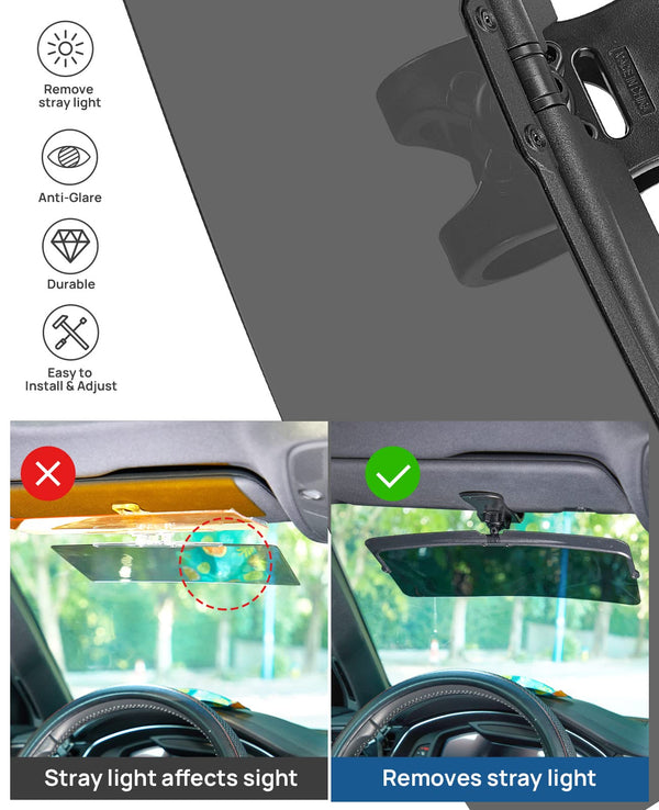 Sun Visor for Car - Polarized, Universal Car Visor Extender Sun Blocker -  Protec