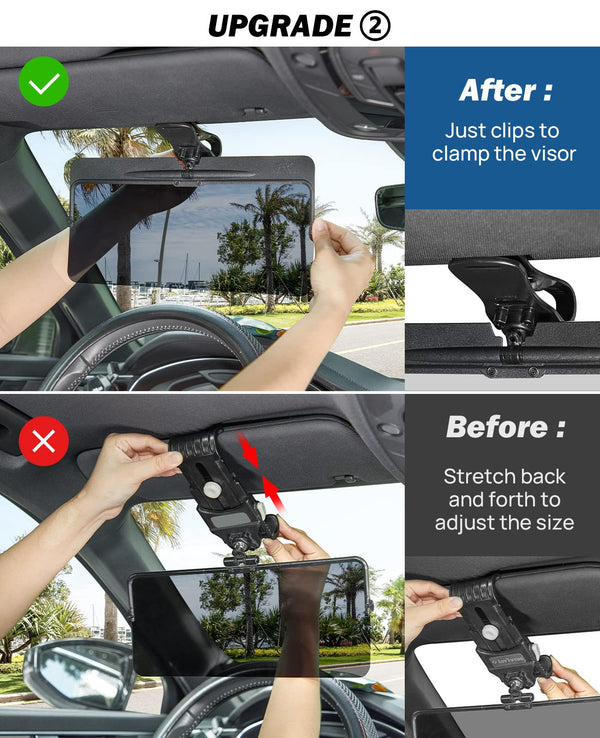 Universal Car Anti-Glare Sun Visor Extender, with Adjustable Angle